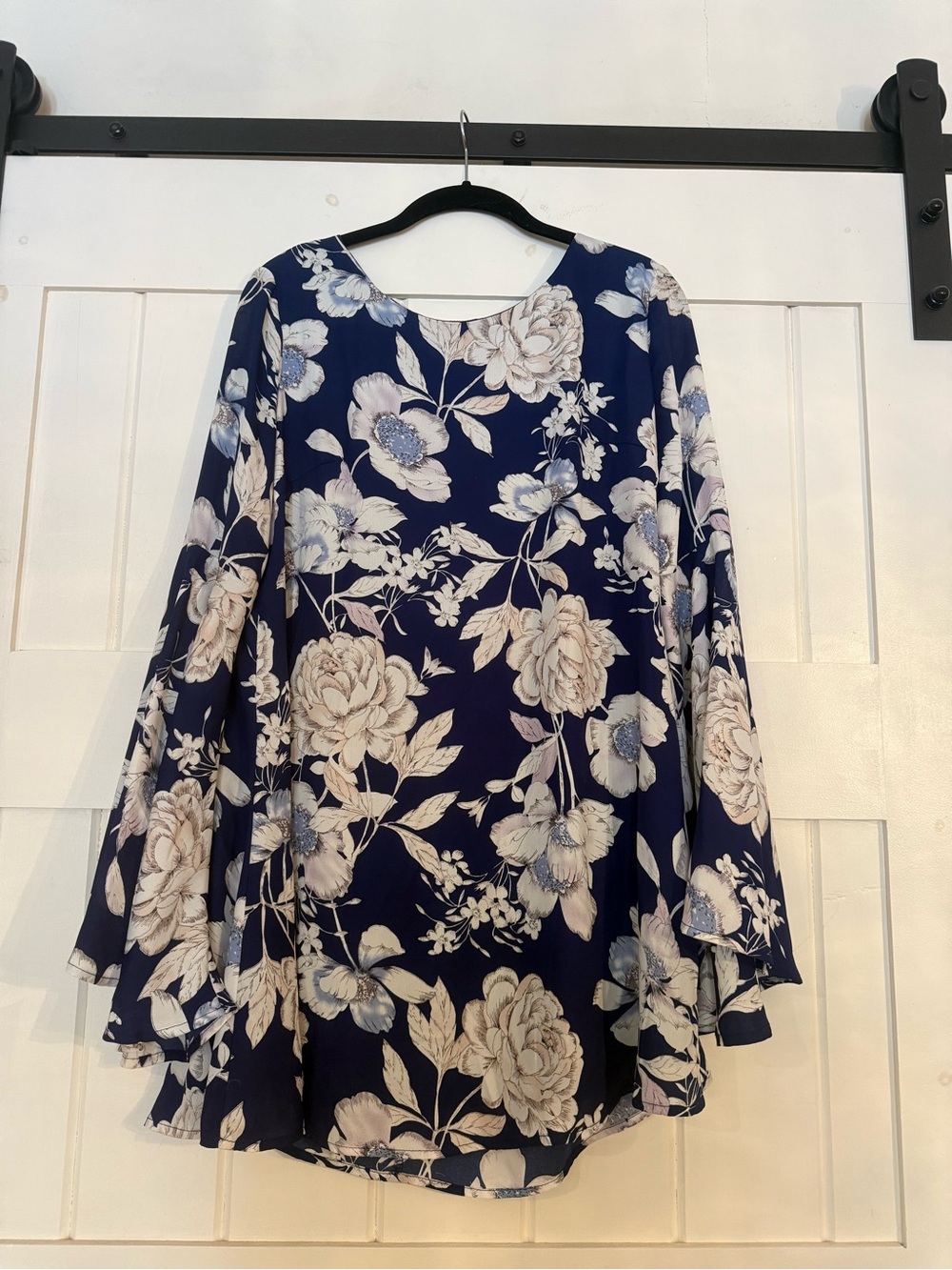 ANGL Navy Floral Long-Sleeve Dress